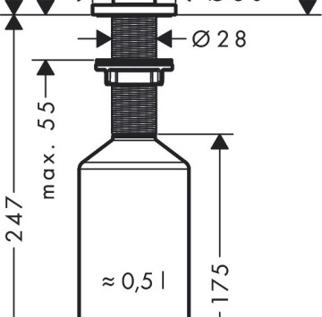 Дозатор за течен сапун A41 Stainless Steel HANSGROHE