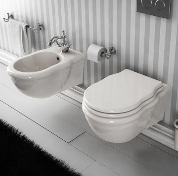 Стенна тоалетна чиния Hermitage бяла