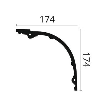 Декоративен корниз ARSTYL Z40 1.7/h1.75см бял полиуретан
