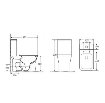 Моноблок ICC7837P UF Slim Elettra бял ИНТЕР КЕРАМИК