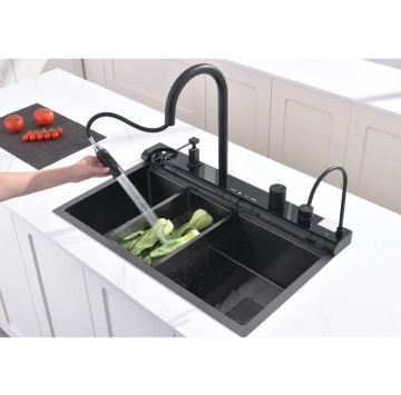 Кухненска мивка Интер 7547PVD Black черна и смесител ИНТЕР КЕРАМИК