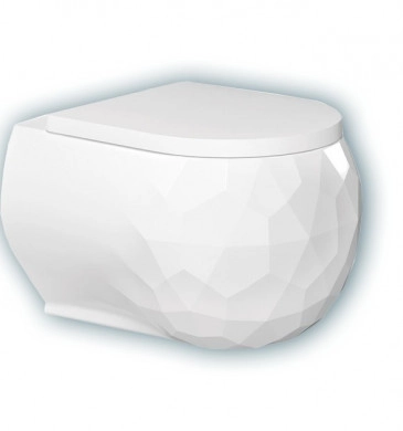 Стенна тоалетна чиния Pent Rimless бяла с биде система