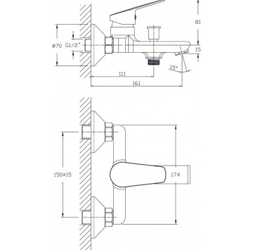 Смесител за вана/душ Alfi ICF6486123 хром ИНТЕР КЕРАМИК