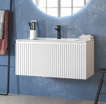 Промо комплект Шкаф Kion KI80L и мивка LT7506-80см бял мат KARAG