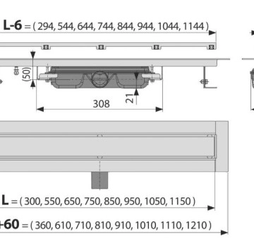 Линеен Сифон APZ115 Marble Low/1150мм.
