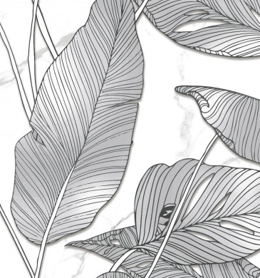 Decor Oscar White Leaves Luster Matt Rect.30/60