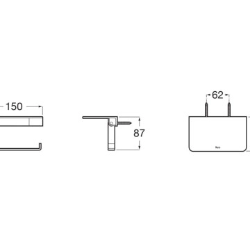 Държач за тоалетна хартия с полица Hotels черен мат ROCA