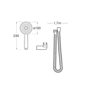 Душ слушалка Stella 100/3 ф10см. хром ROCA