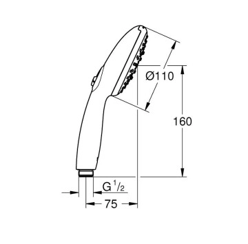 Душ слушалка Tempesta 110 бял хром GROHE