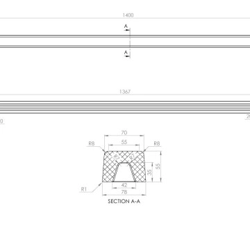 Праг от 100см. до 140см. прав граниксит Space Gray ФАТ