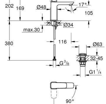 Смесител за мивка Cubeo M хром GROHE