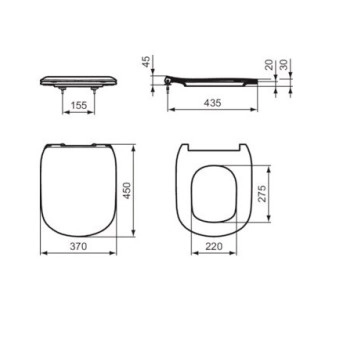 Промо комплект за вграждане Tesi Aquablade бял IDEAL STANDARD