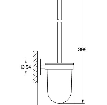 Четка за тоалетна Essentials черен мат GROHE