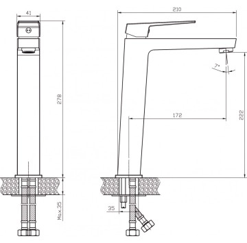 Смесител за умивалник Rihanna ICF1418191GG сив ИНТЕР КЕРАМИК