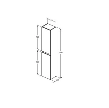 Шкаф колона Eurovit+ 30см естествен дъб IDEAL STANDARD