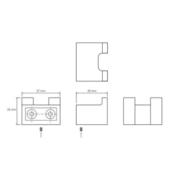 Закачалка Nero двойна квадрат черен мат