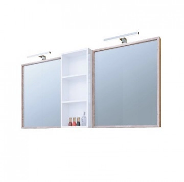 Шкаф огледало Калахари 150см с две огледала бяла рамка