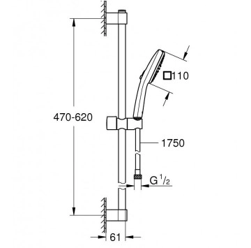 Душ комплект Tempesta Cube 110 хром GROHE