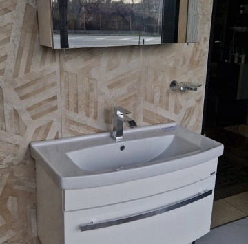 Комплект мебели за баня Nil Set White 82.5см. Бял