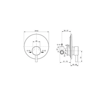 Комплект смесители за вграждане Ceraline черен IDEAL STANDARD