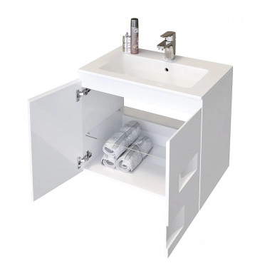 Шкаф за баня с мивка Сънлайт 65см бял