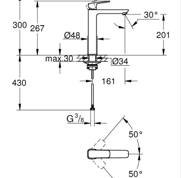 Смесител за мивка Cubeo XL хром GROHE