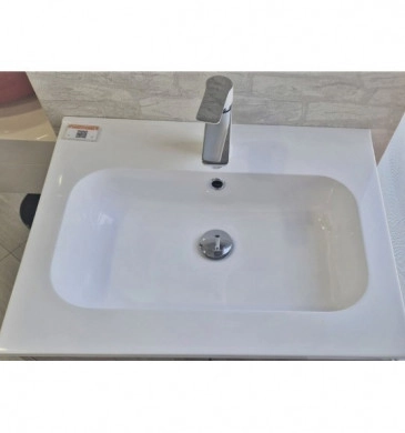 Шкаф за баня с мивка Амелия ICP6451 60см бял/дървесен цвят