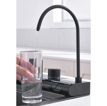 Кухненска мивка Интер 7547PVD Black черна и смесител ИНТЕР КЕРАМИК