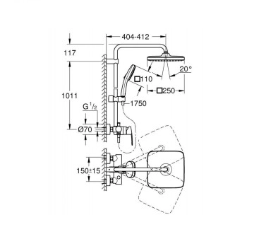 Душ колона Tempesta Cube 250 GROHE