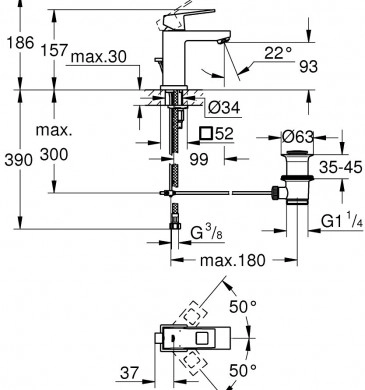 Смесител за мивка Eurosmart S хром GROHE