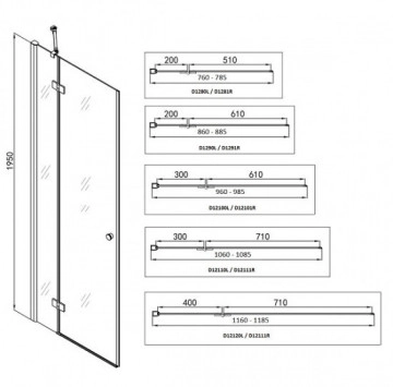 Стъклена врата SmartFlex Лява 105.5-107.5/h195см D12110L
