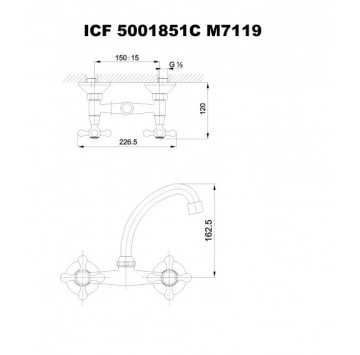 Смесител за кухня Ретро ICF5001851/7119 хром ИНТЕР КЕРАМИК