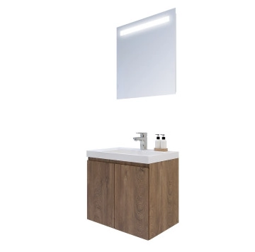 Комплект мебели за баня Денвър 60см PVC дървесен