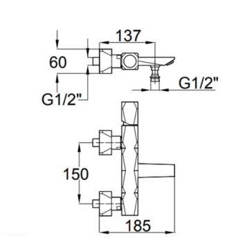 Смесител за вана/душ Ikon с аксесоари черен мат