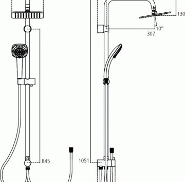 Душ колона IdealRain CUBE без смесител хром IDEAL STANDARD