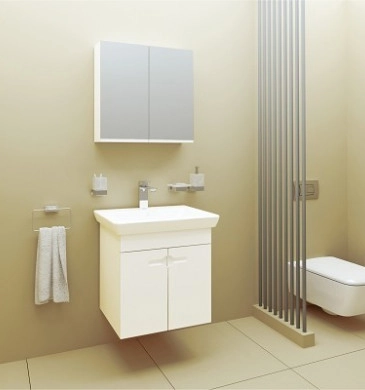 Шкаф за баня с мивка Поли 55см. PVC бял гланц