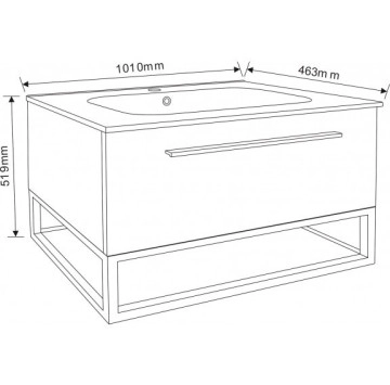 Шкаф за баня Интер ICP10050 Wooden 100см. MDF черен мат ИНТЕР КЕРАМИК