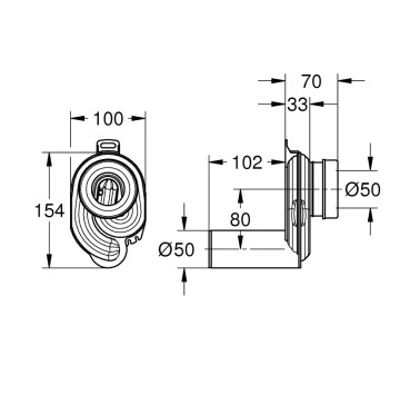 Сифон за писоар Bau Ceramic GROHE