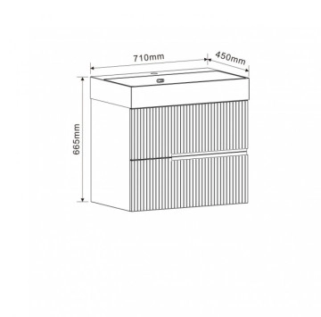 Шкаф долна част Eloria 7056DG 71см зелен мат ИНТЕР КЕРАМИК