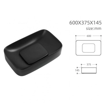 Мивка върху плот Carlino 901MB 60см черен мат ИНТЕР КЕРАМИК