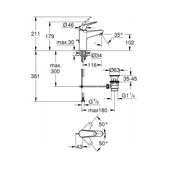 Смесител за мивка Euroeco M хром GROHE