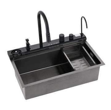 Кухненска мивка Интер 7547PVD Black черна и смесител ИНТЕР КЕРАМИК