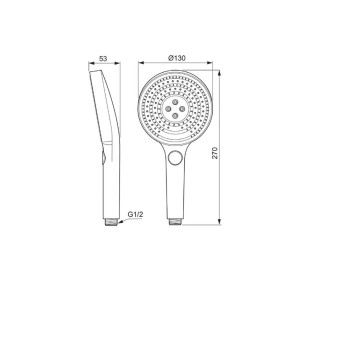 Душ слушалка Idealrain Solos хром IDEAL STANDARD