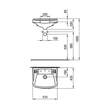 Мивка 89 бяла с отвор FAYANS