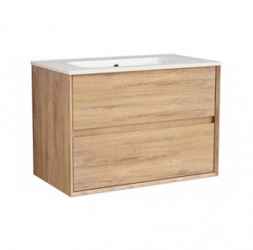 Шкаф за баня с мивка ICP7945 Wooden 81см дървесен ИНТЕР КЕРАМИК