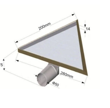 Триъгълен подов сифон 20/20см. с решетка