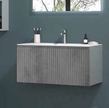 Шкаф за баня с мивка Kion 100см Stone Grey