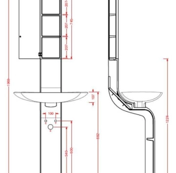 Колона с миквка и смесител La Fontana розова