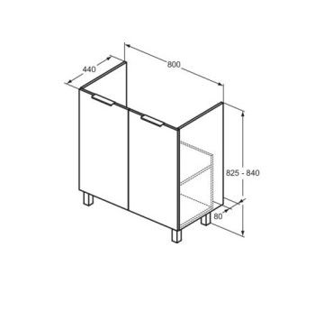 Шкаф за баня Eurovit 80см. естествен дъб IDEAL STANDARD