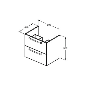 Шкаф за баня Eurovit 60см. бял IDEAL STANDARD